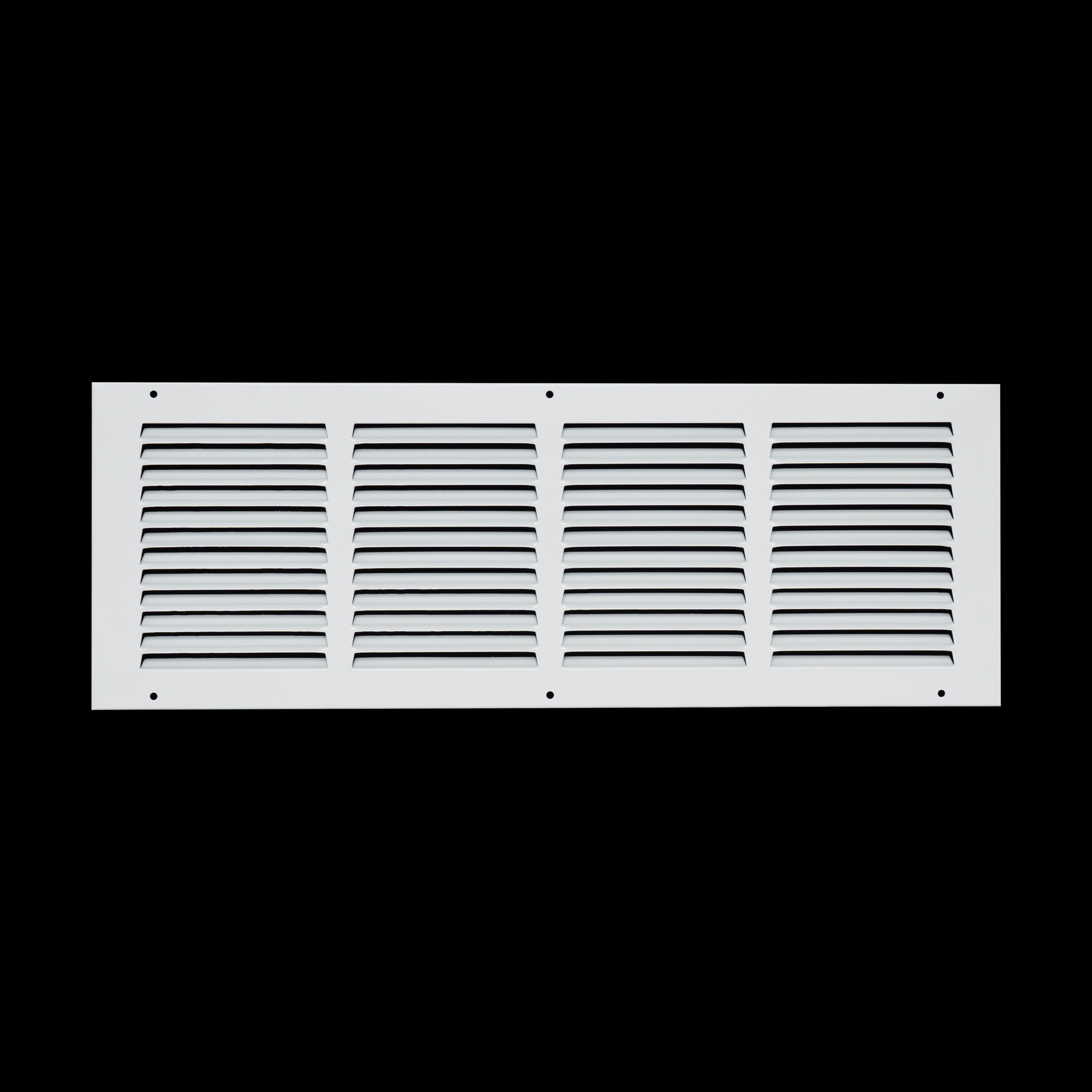 20 x 6-inch White Steel flat stamped return grille, front view