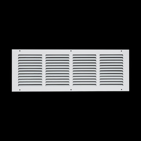 20 x 6-inch White Steel flat stamped return grille, front view