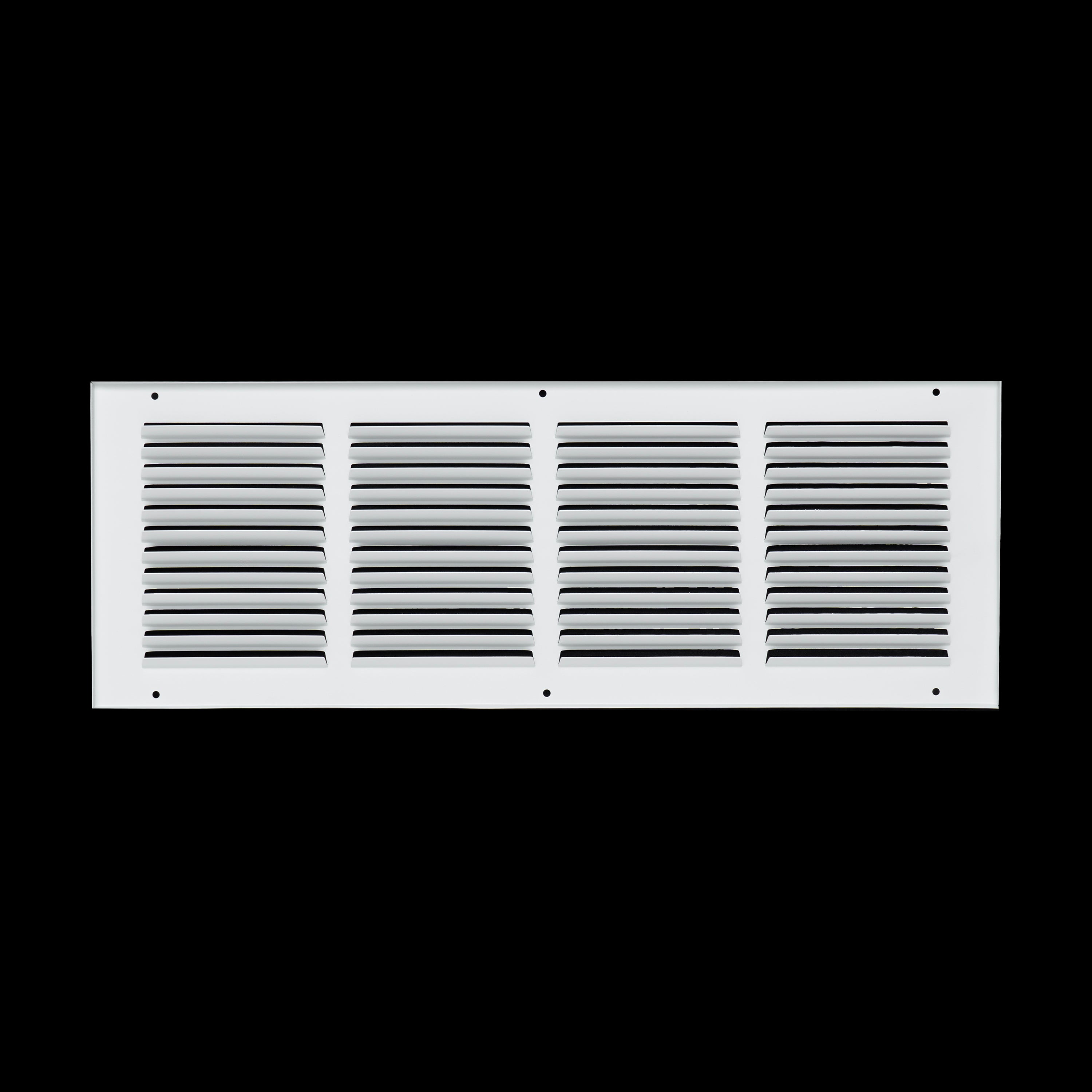 20 x 6-inch White Steel flat stamped return grille, rear view