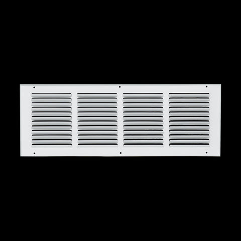 20 x 6-inch White Steel flat stamped return grille, rear view