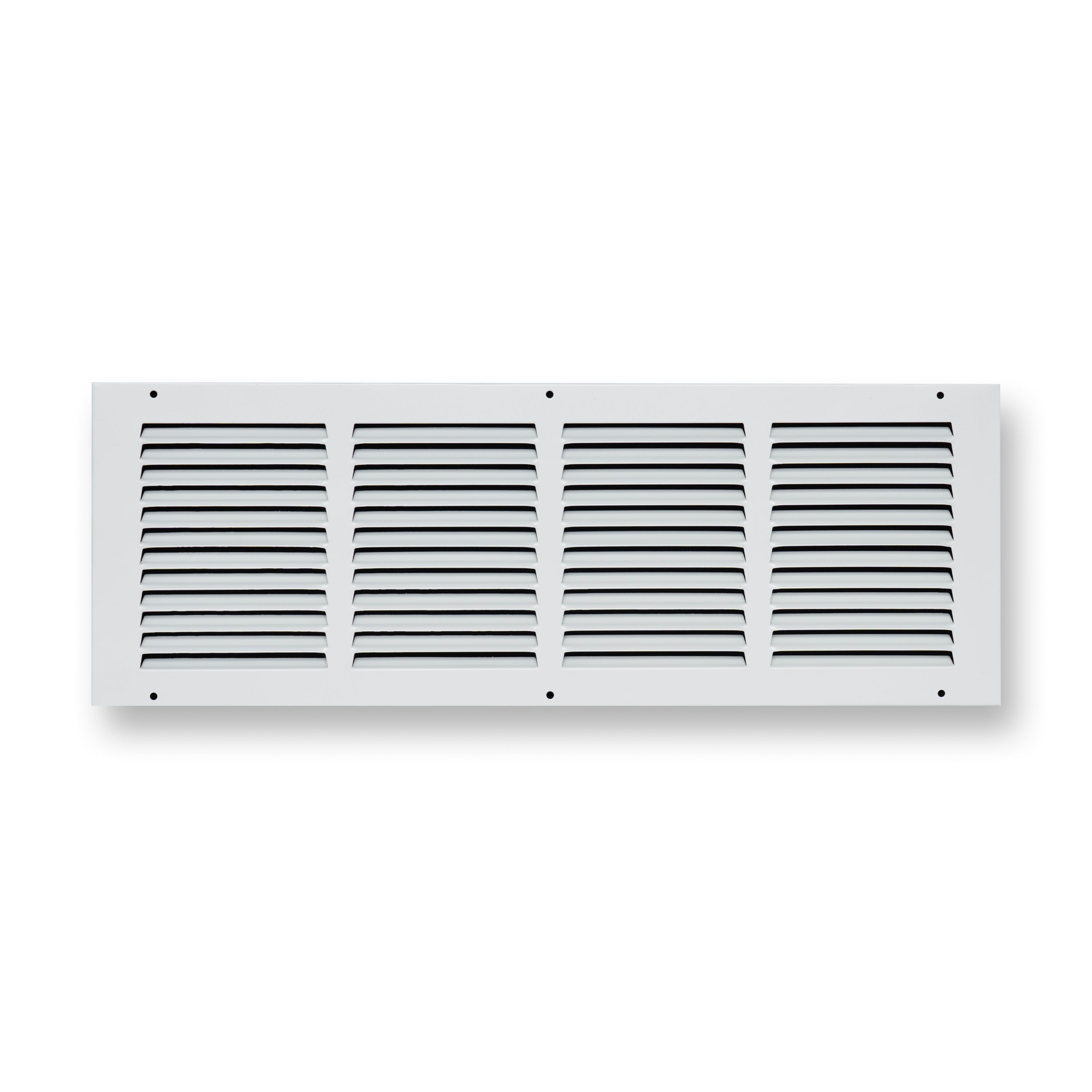 20 x 6-inch White Steel flat stamped return grille, front view 2