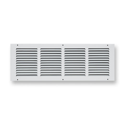 20 x 6-inch White Steel flat stamped return grille, front view 2