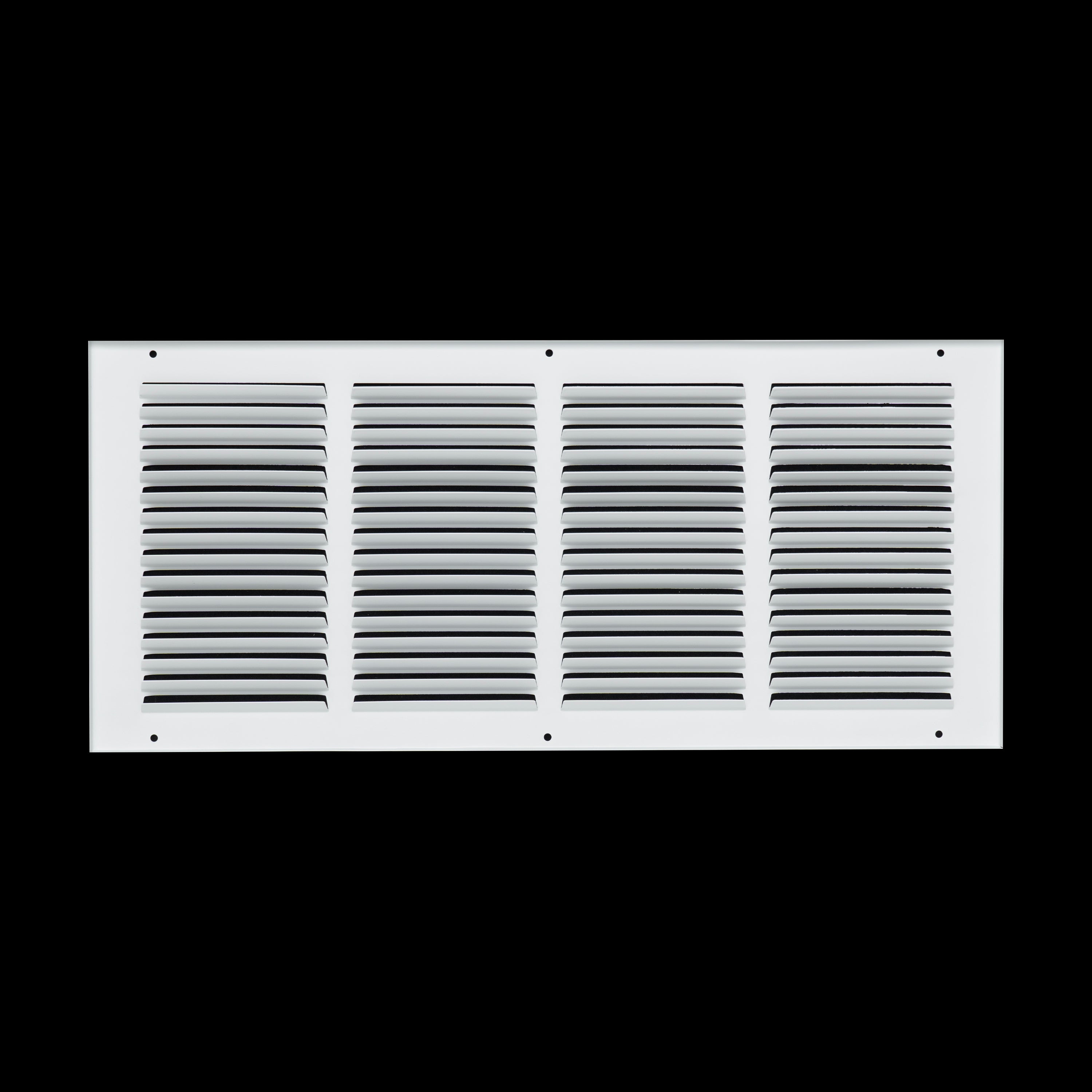 20 x 8-inch White Steel flat stamped return grille, rear view