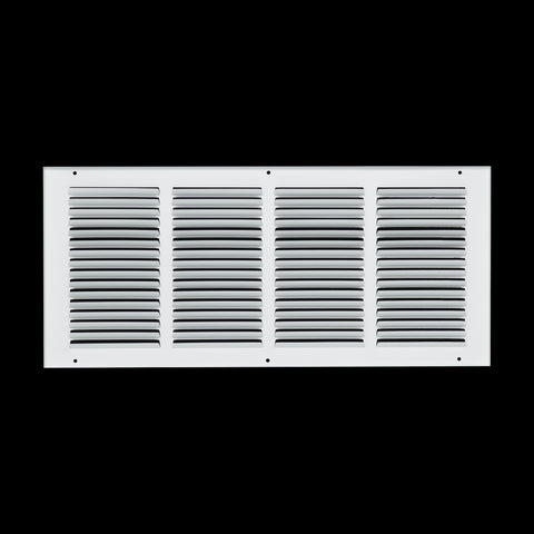 20 x 8-inch White Steel flat stamped return grille, rear view