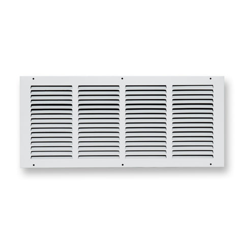 20 x 8-inch White Steel flat stamped return grille, front view 2