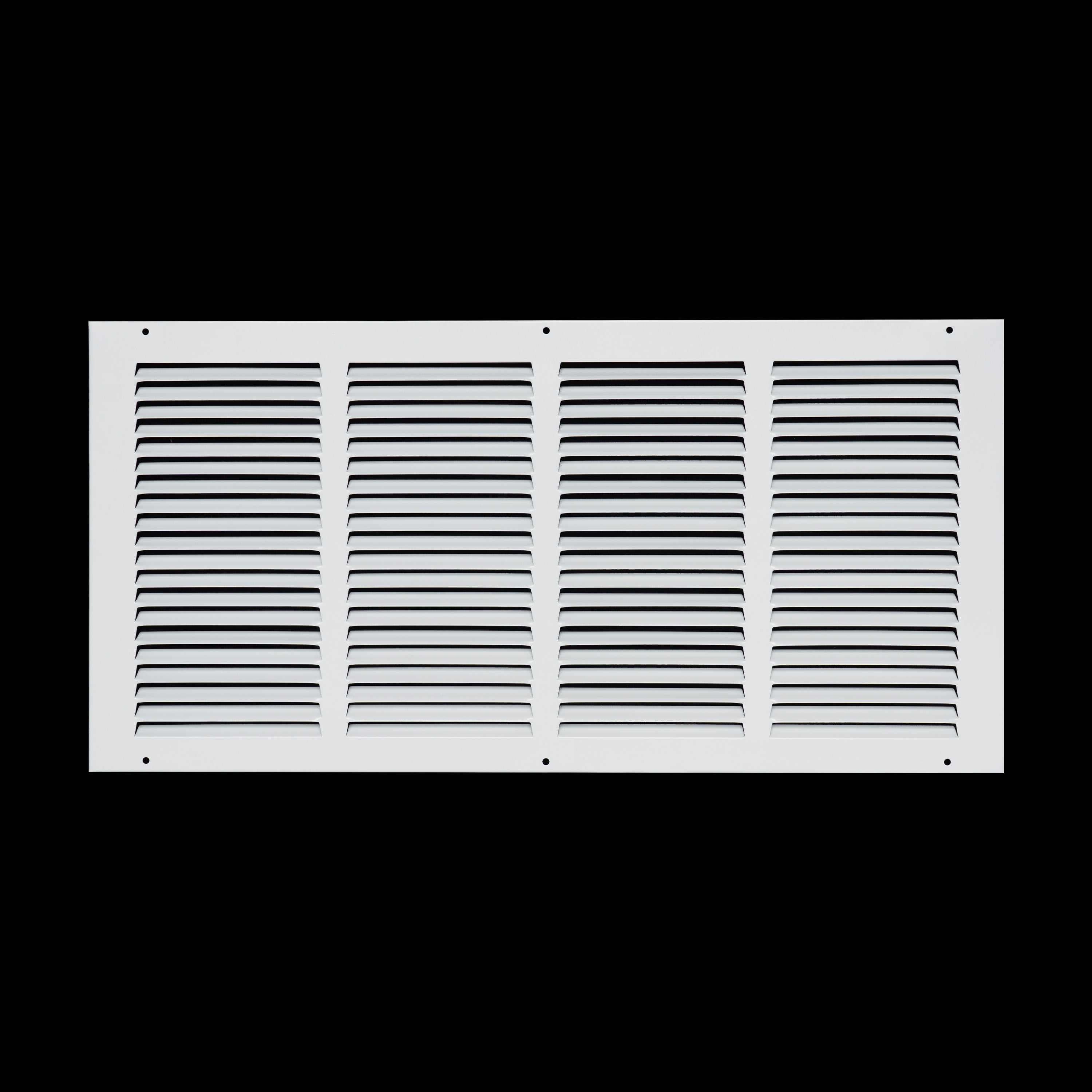 22 x 10-inch White Steel flat stamped return grille, front view
