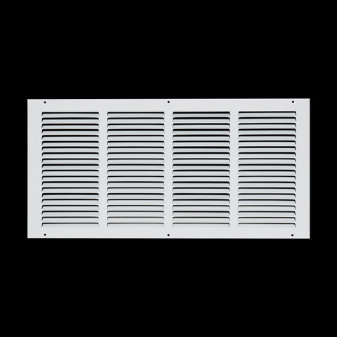 22 x 10-inch White Steel flat stamped return grille, front view