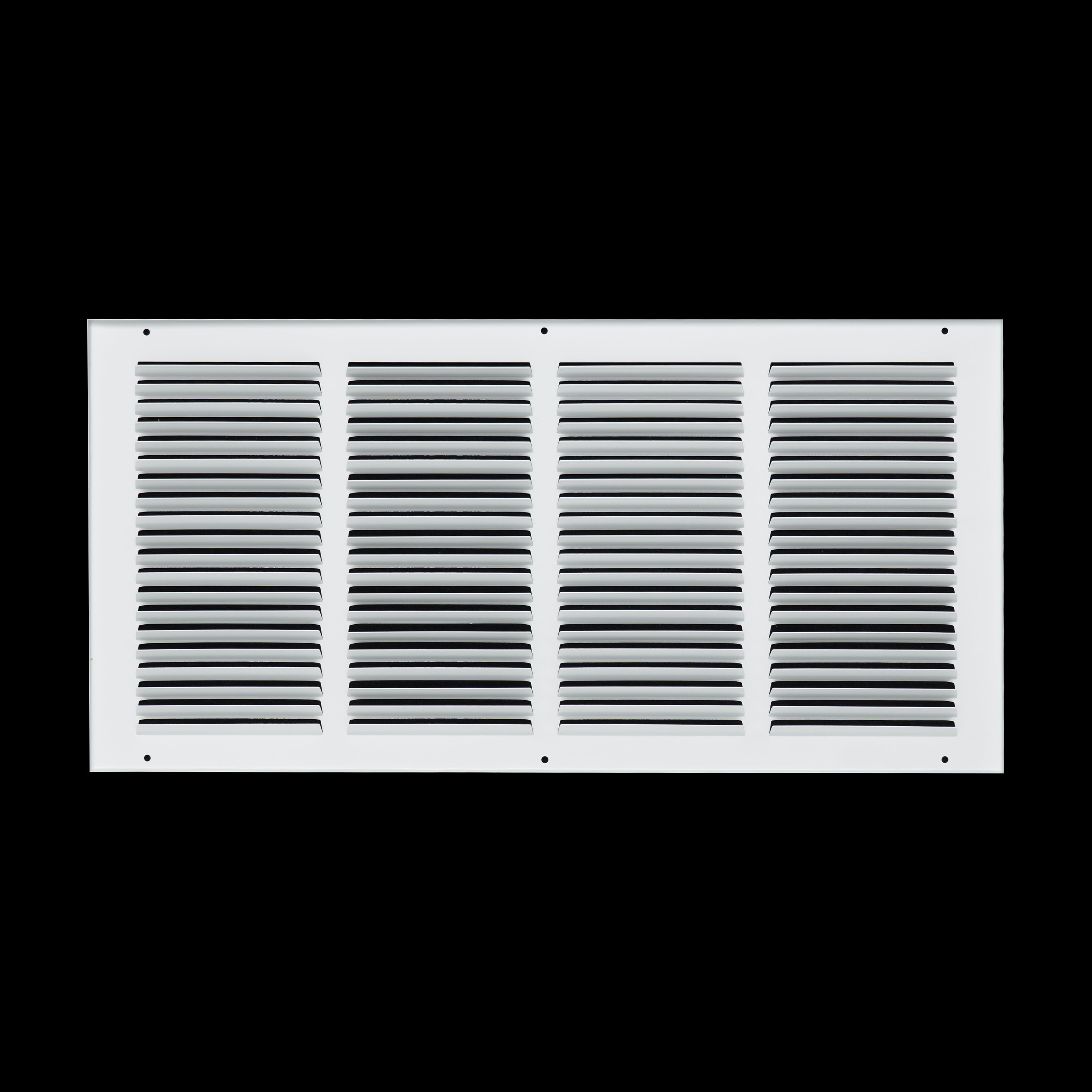 22 x 10-inch White Steel flat stamped return grille, rear view
