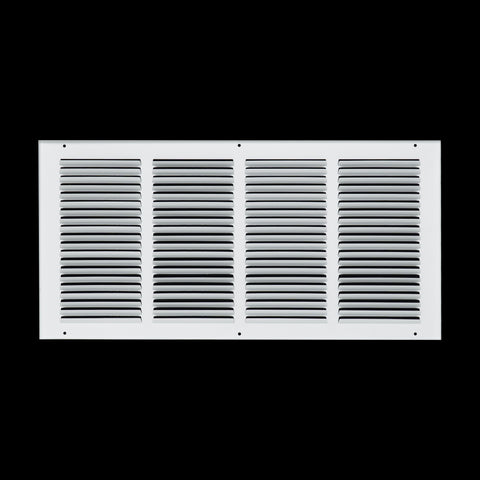 22 x 10-inch White Steel flat stamped return grille, rear view