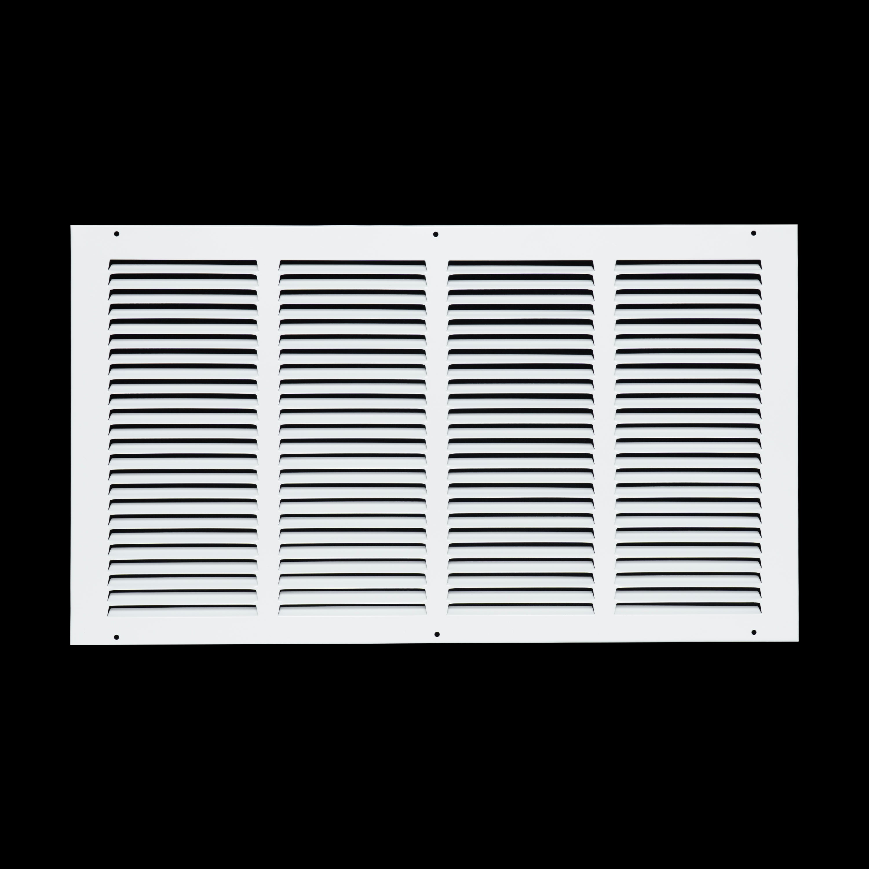 22 x 12-inch White Steel flat stamped return grille, front view
