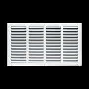 22 x 12-inch White Steel flat stamped return grille, front view