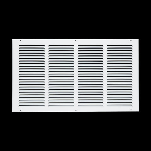 22 x 12-inch White Steel flat stamped return grille, front view