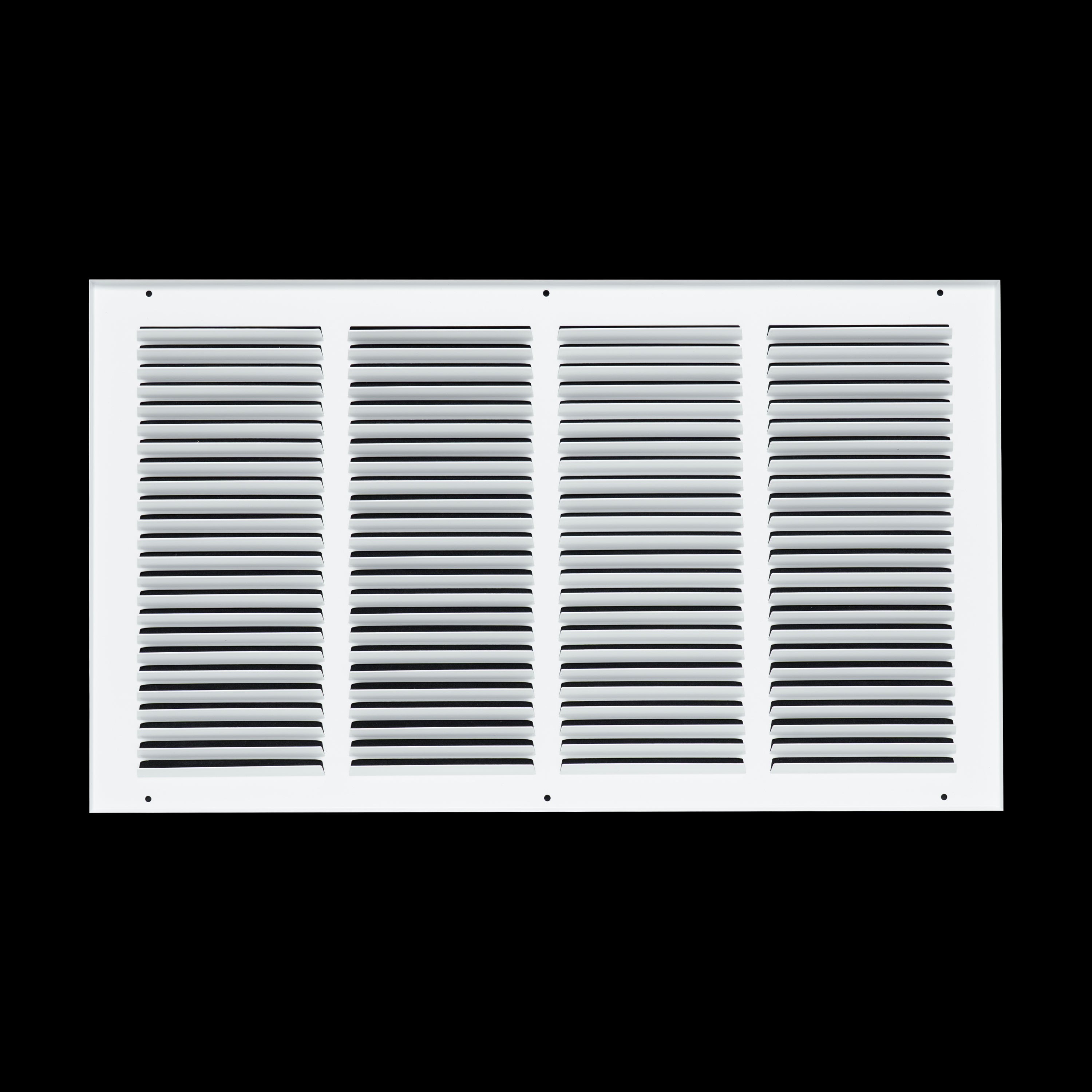 22 x 12-inch White Steel flat stamped return grille, rear view