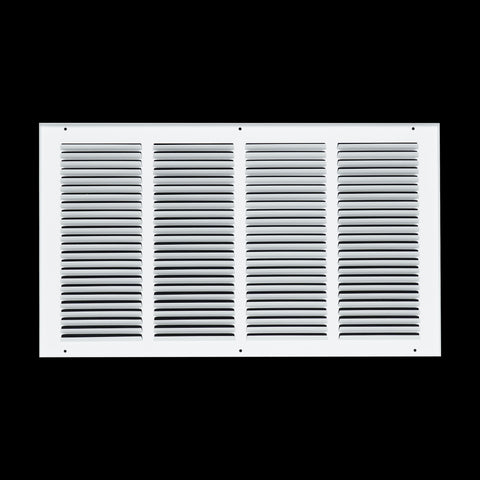 22 x 12-inch White Steel flat stamped return grille, rear view