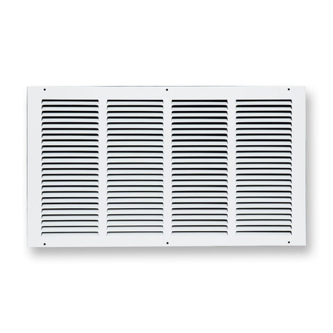22 x 12-inch White Steel flat stamped return grille, front view 2