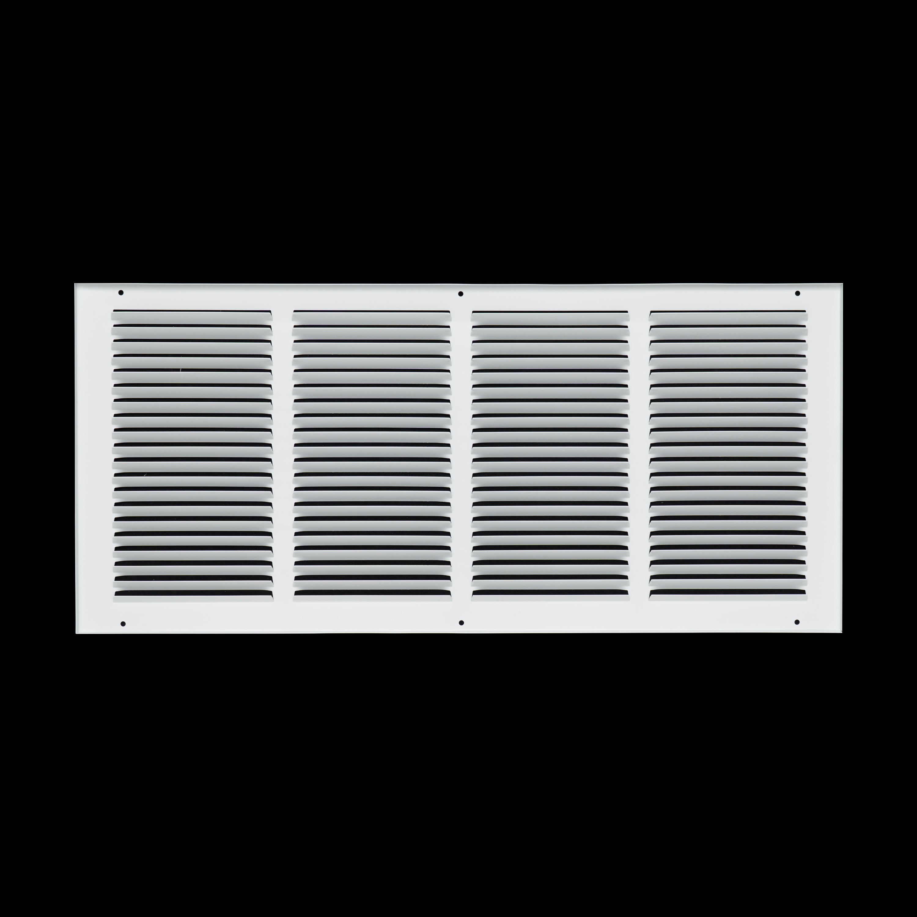 24 x 10-inch White Steel flat stamped return grille, rear view