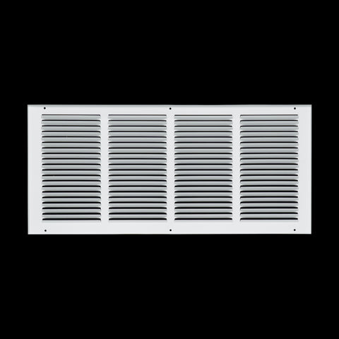 24 x 10-inch White Steel flat stamped return grille, rear view