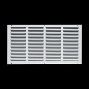 24 x 12-inch White Steel flat stamped return grille, front view
