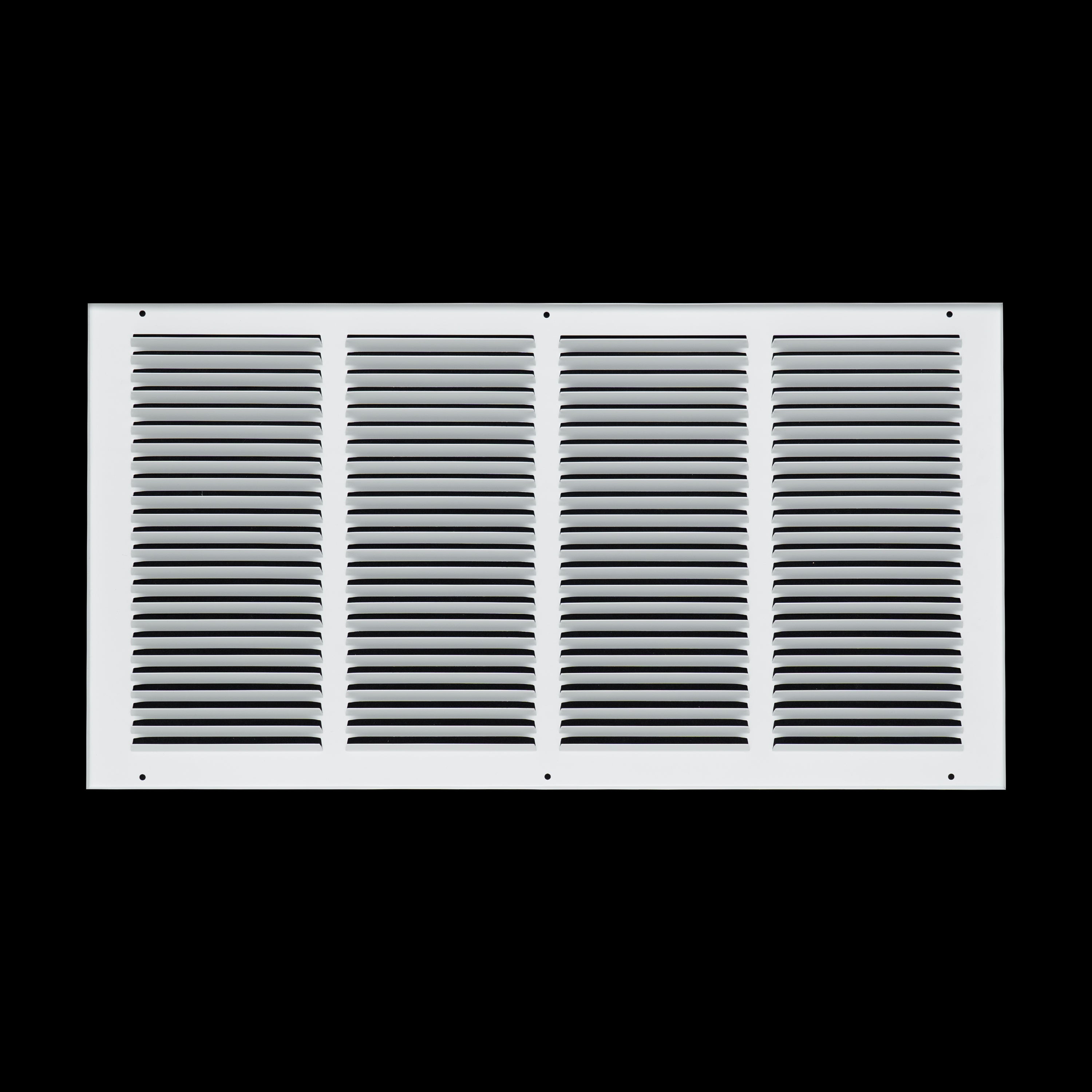 24 x 12-inch White Steel flat stamped return grille, rear view