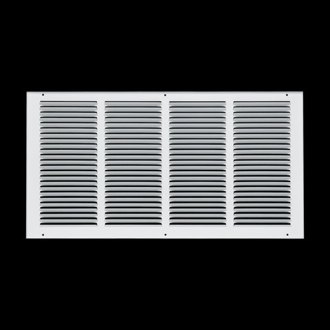 24 x 12-inch White Steel flat stamped return grille, rear view
