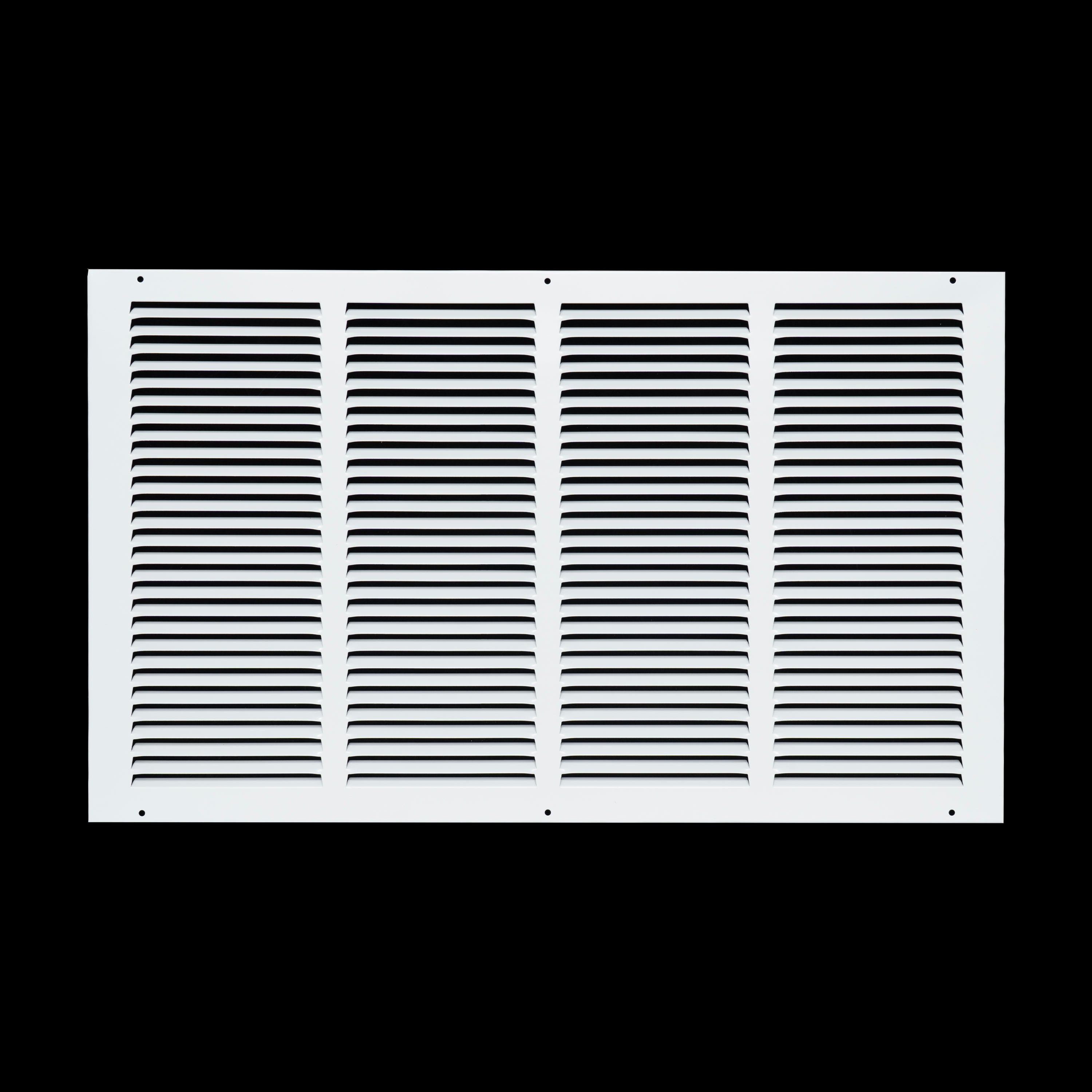 24 x 14-inch White Steel flat stamped return grille, front view