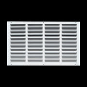 24 x 14-inch White Steel flat stamped return grille, front view