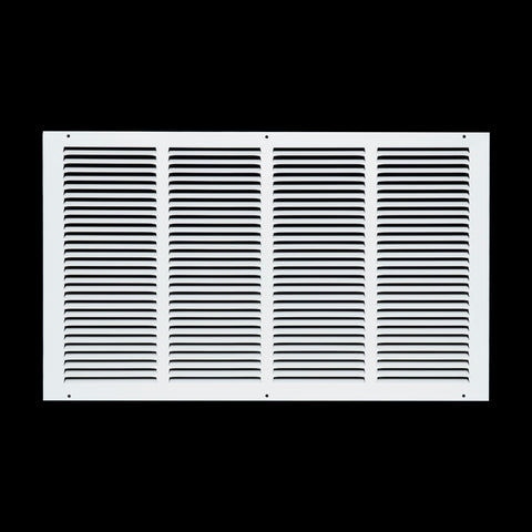 24 x 14-inch White Steel flat stamped return grille, front view
