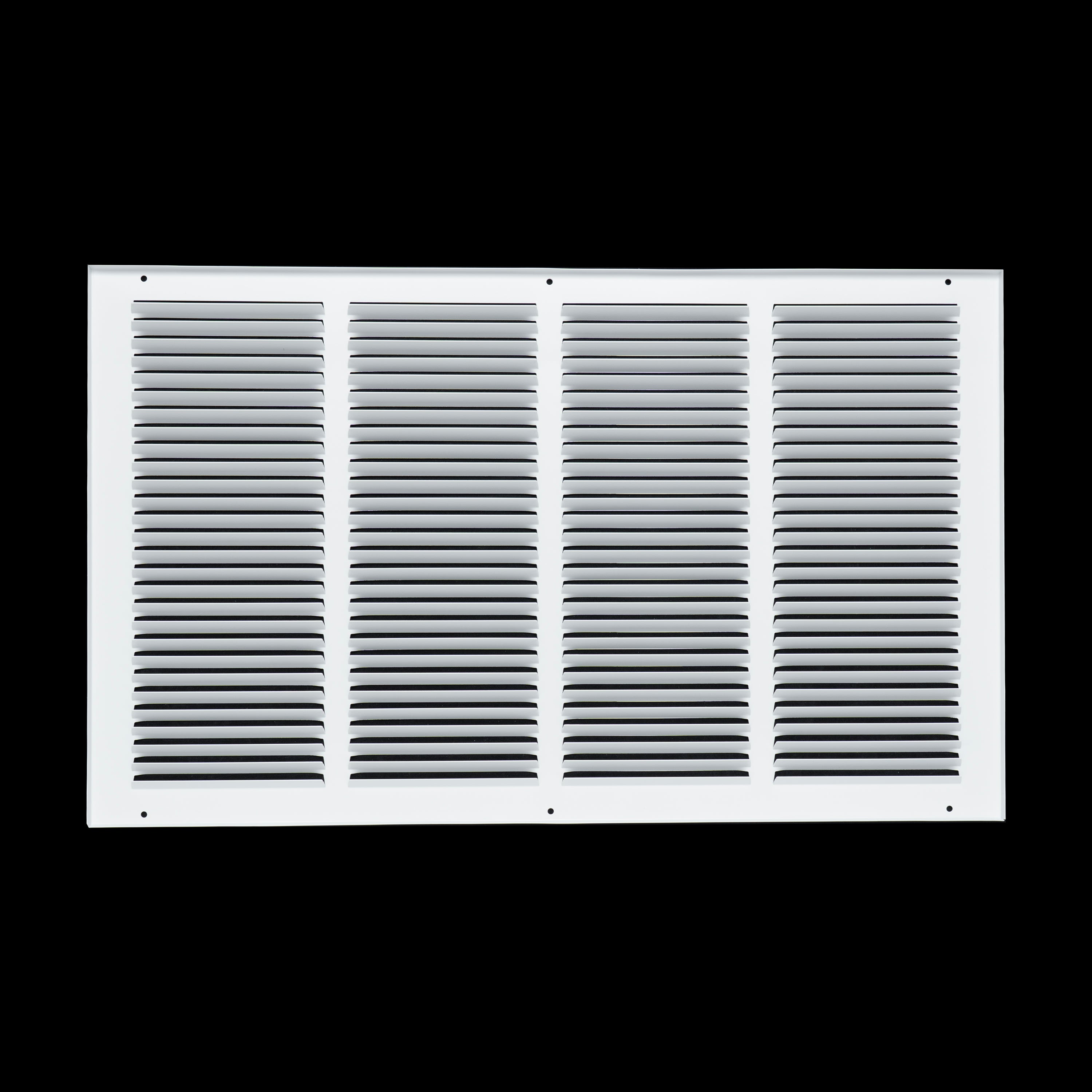 24 x 14-inch White Steel flat stamped return grille, rear view
