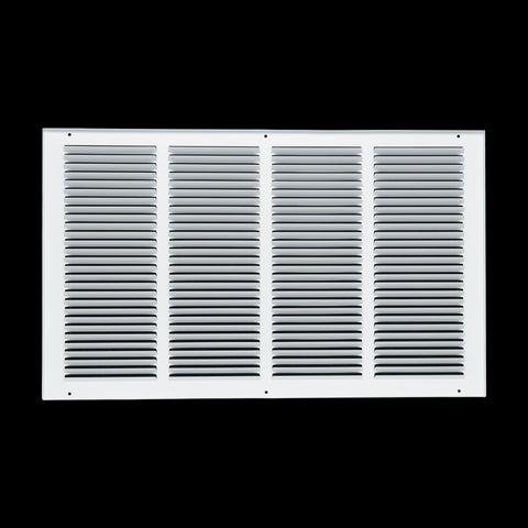 24 x 14-inch White Steel flat stamped return grille, rear view