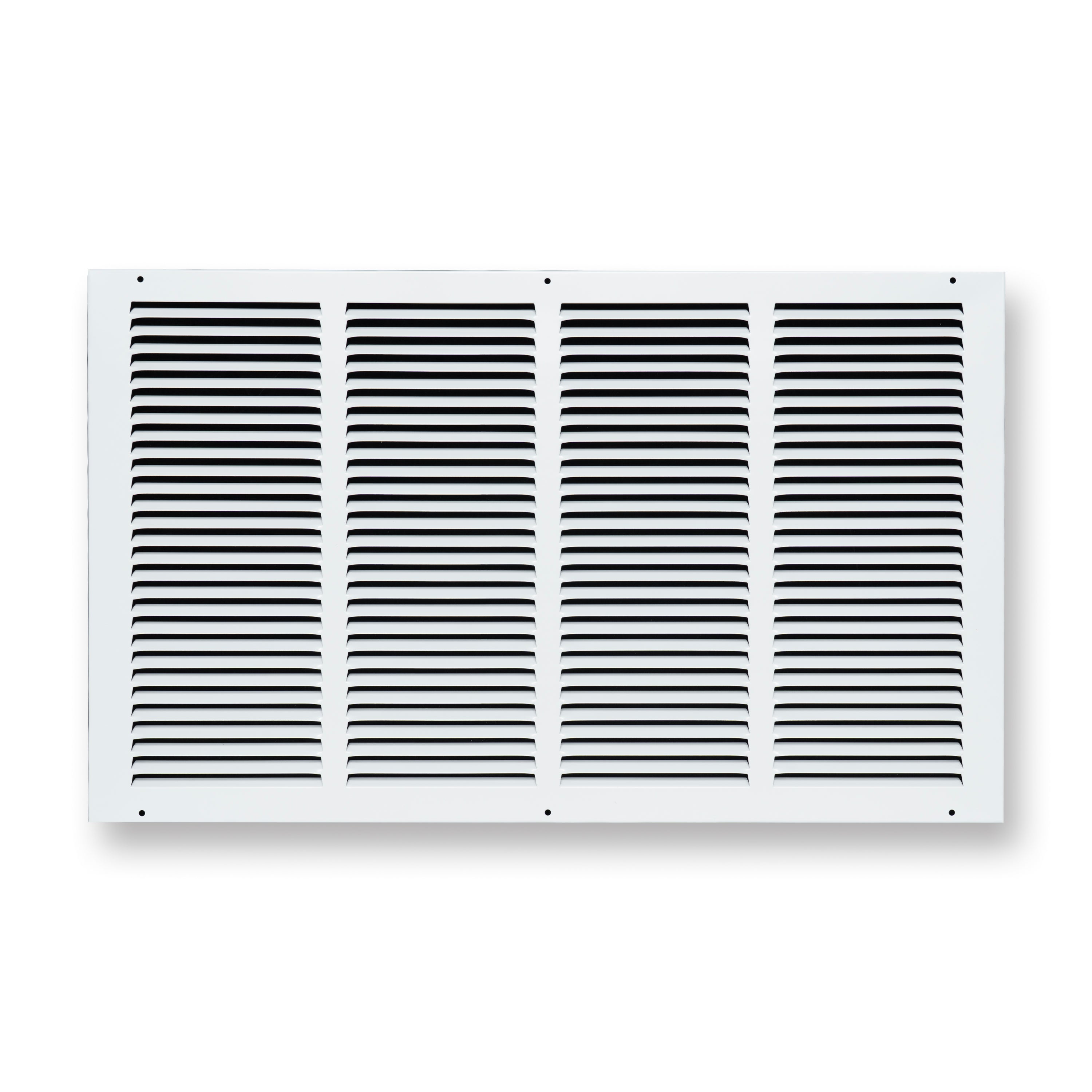 24 x 14-inch White Steel flat stamped return grille, front view 2
