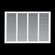 24 x 16-inch White Steel flat stamped return grille, front view