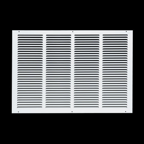 24 x 16-inch White Steel flat stamped return grille, front view