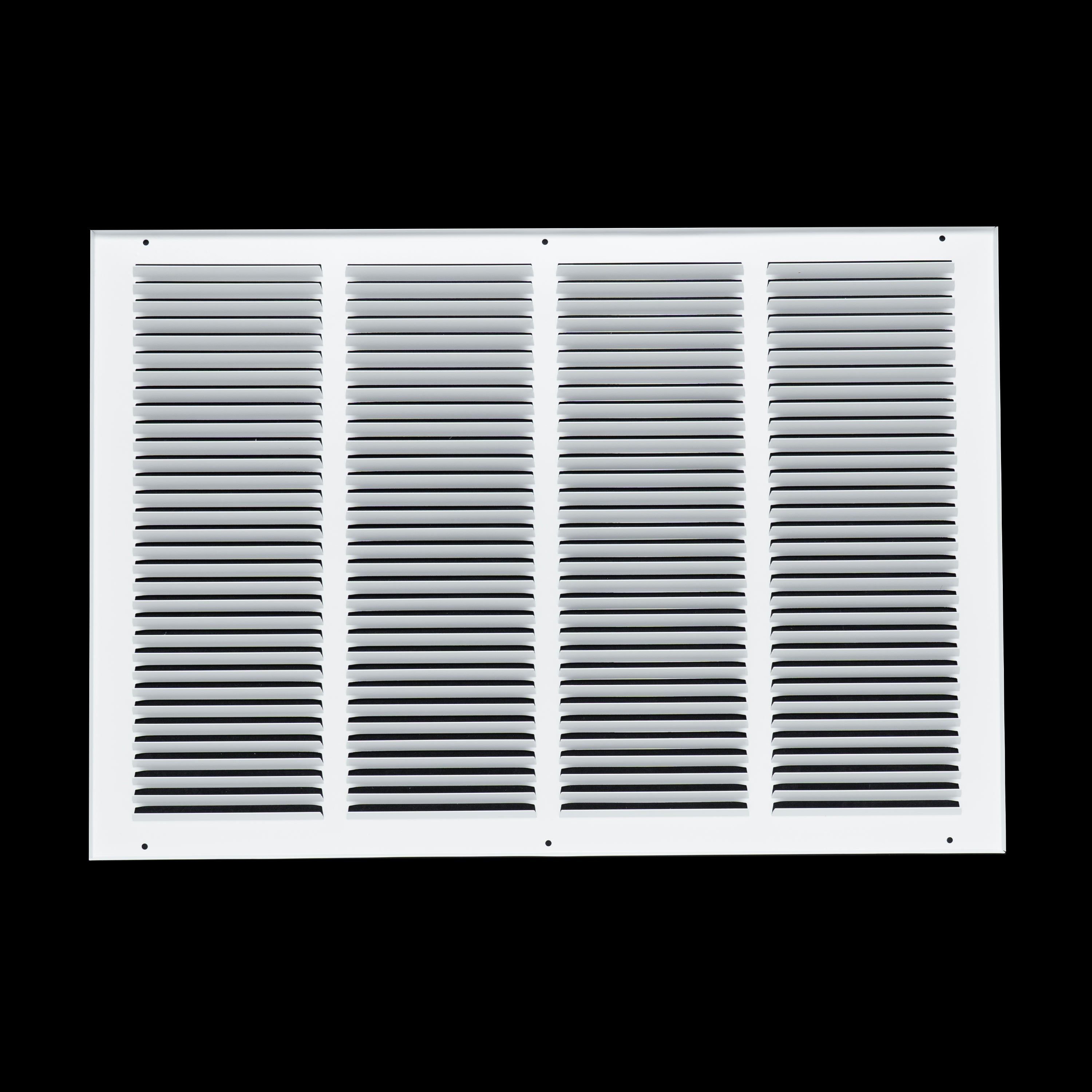 24 x 16-inch White Steel flat stamped return grille, rear view