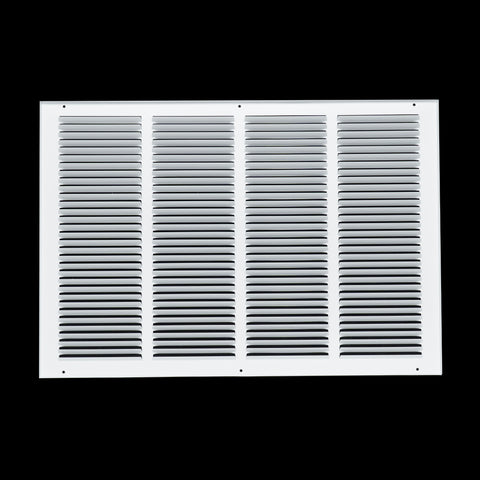 24 x 16-inch White Steel flat stamped return grille, rear view