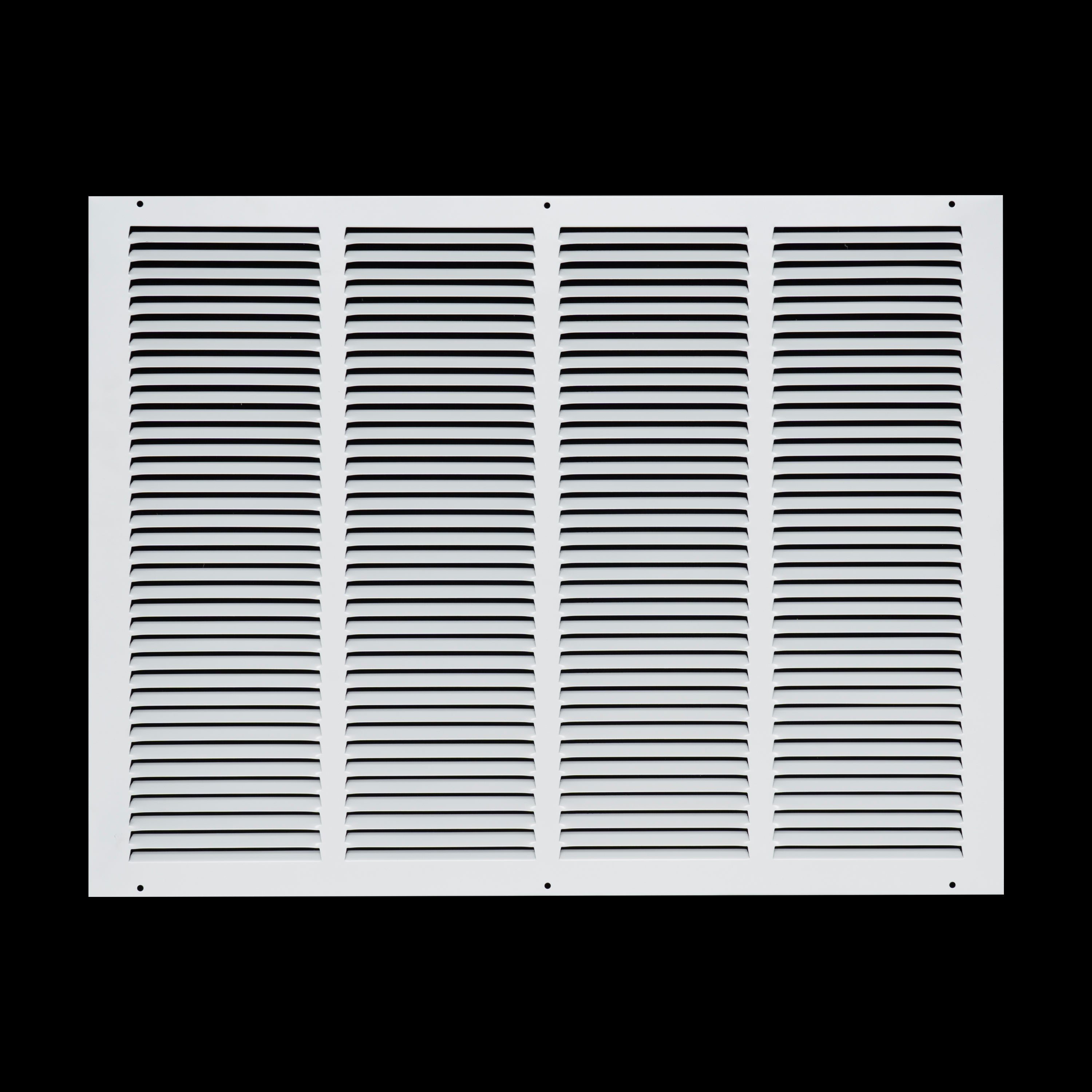 24 x 18-inch White Steel flat stamped return grille, front view