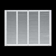 24 x 18-inch White Steel flat stamped return grille, front view