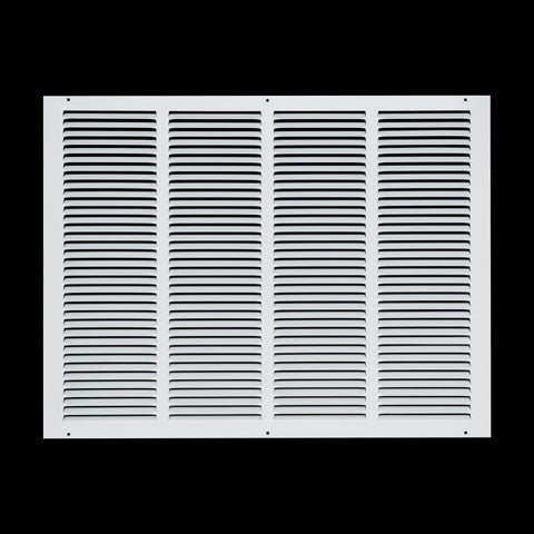 24 x 18-inch White Steel flat stamped return grille, front view