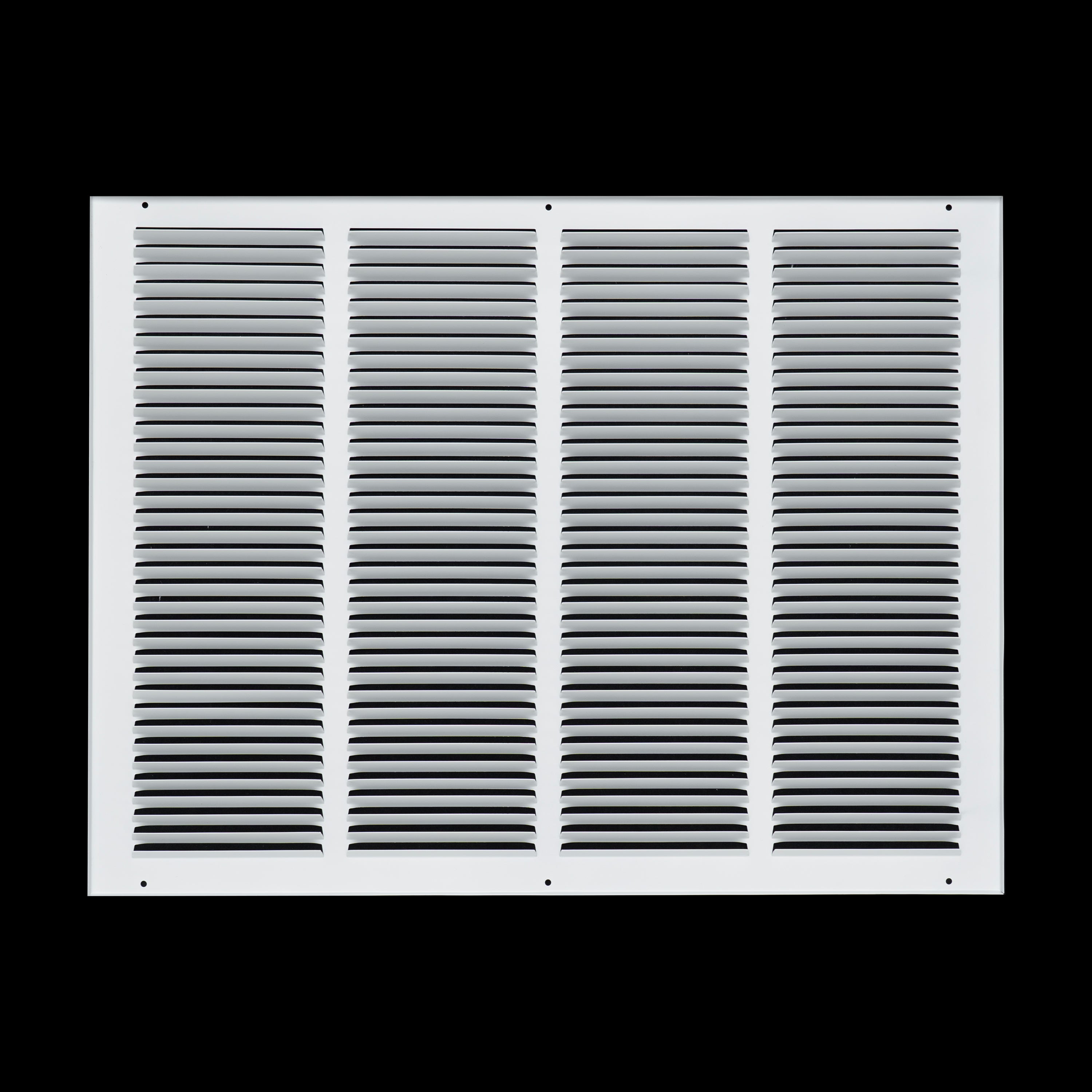 24 x 18-inch White Steel flat stamped return grille, rear view