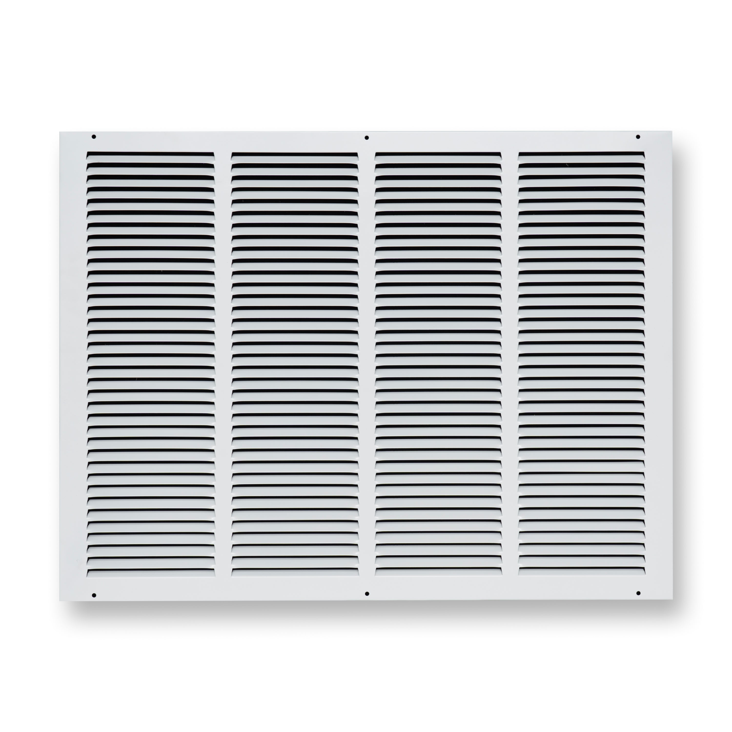 24 x 18-inch White Steel flat stamped return grille, front view 2