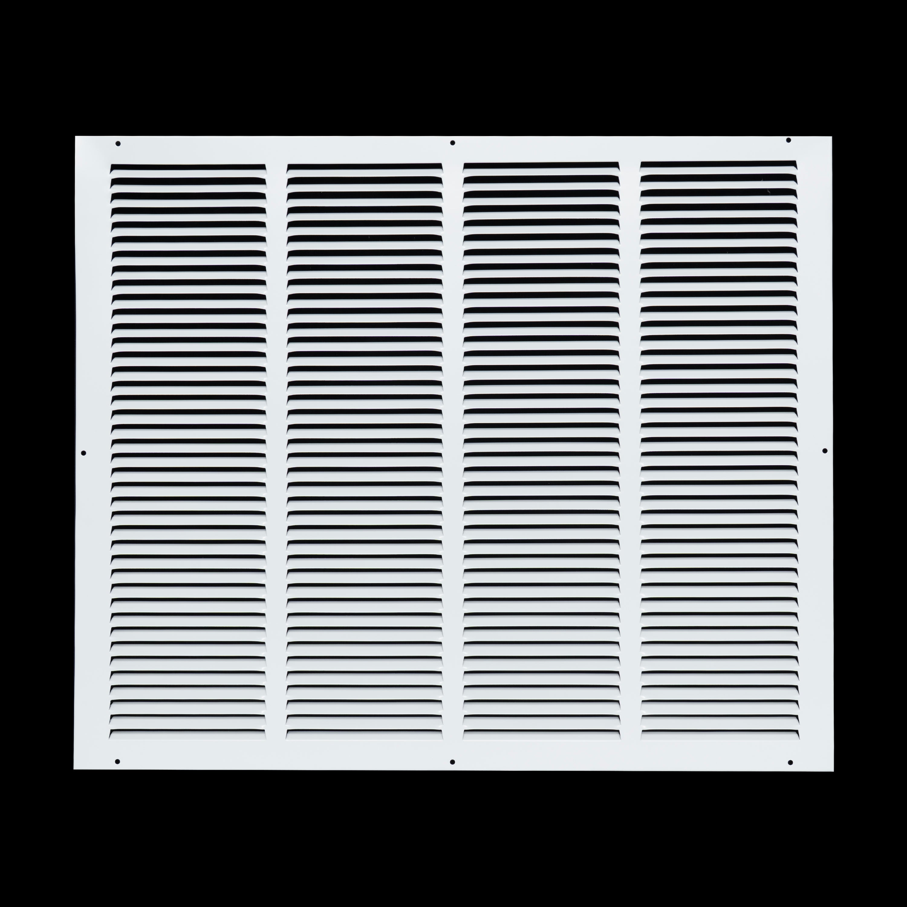 24 x 20-inch White Steel flat stamped return grille, front view