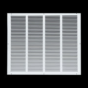 24 x 20-inch White Steel flat stamped return grille, front view