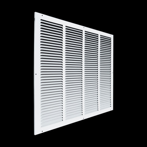 24 x 20-inch White Steel flat stamped return grille, angled view