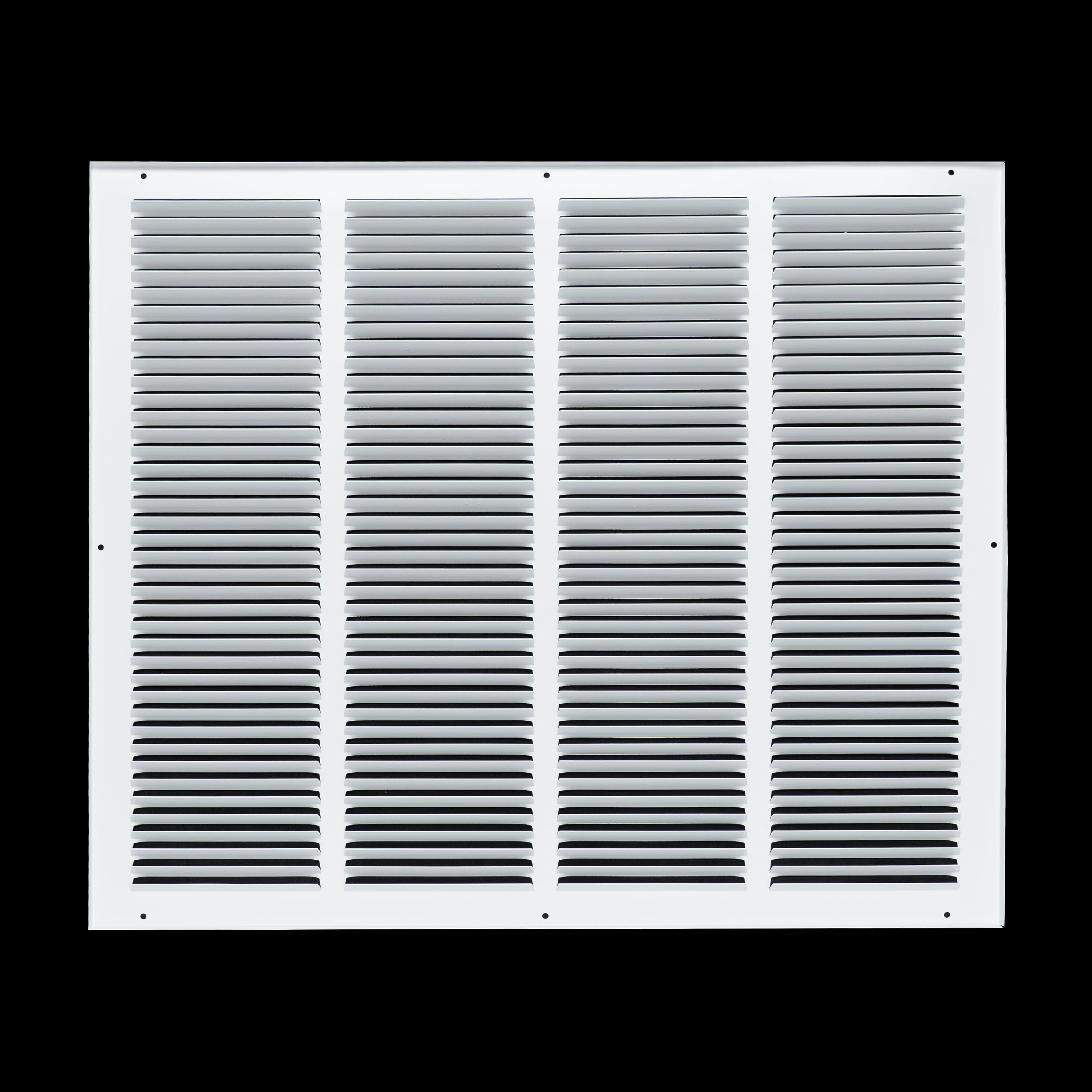 24 x 20-inch White Steel flat stamped return grille, rear view