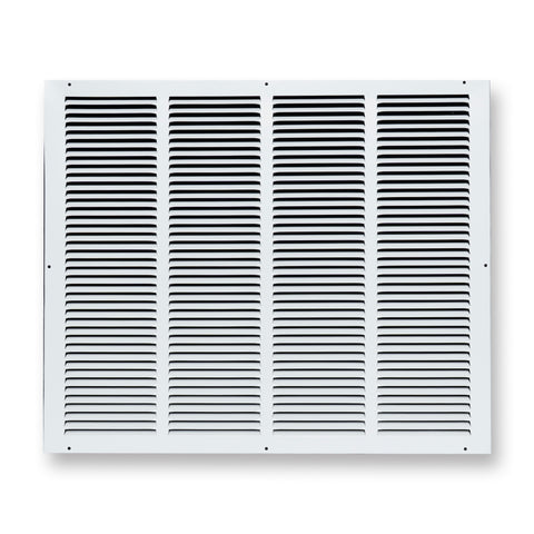 24 x 20-inch White Steel flat stamped return grille, front view 2