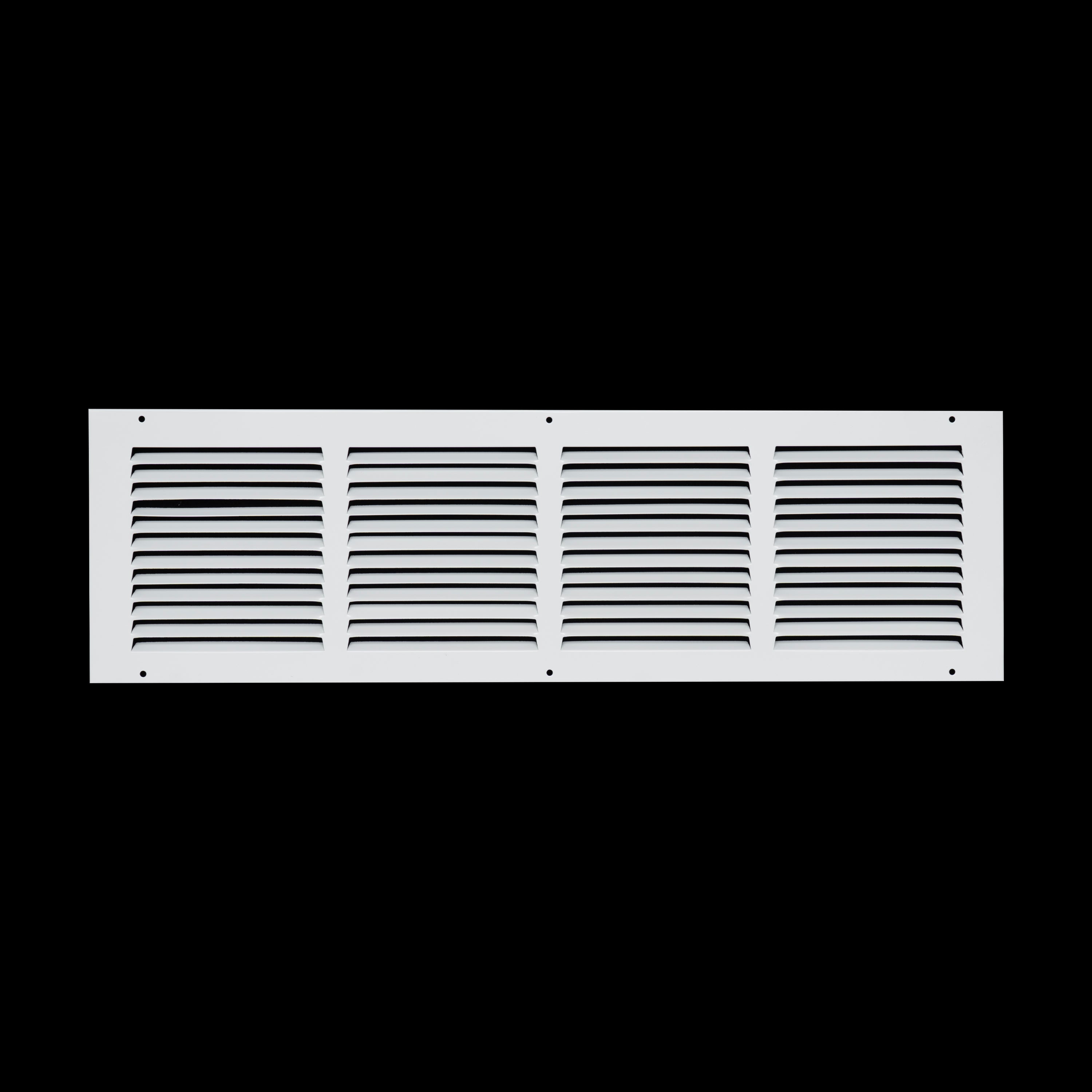24 x 6-inch White Steel flat stamped return grille, front view