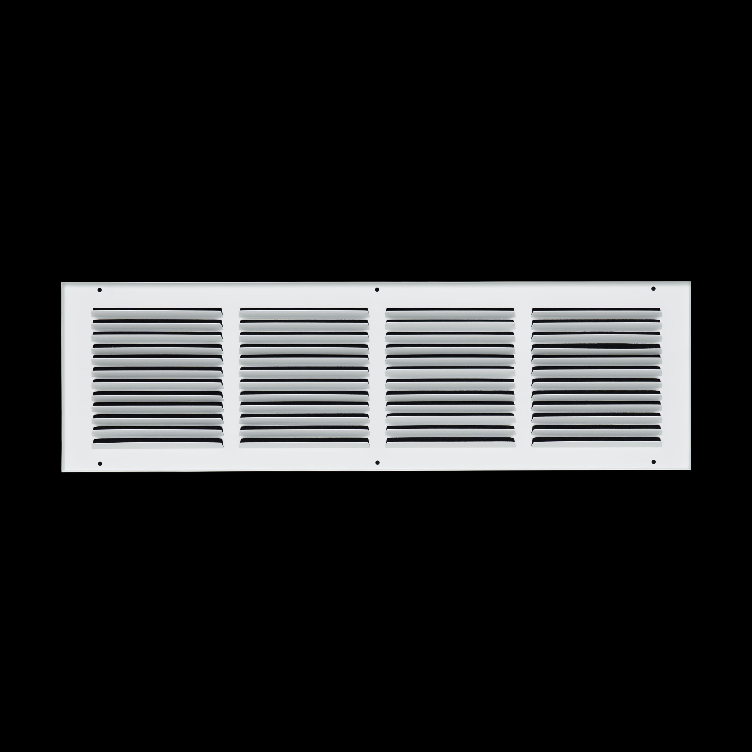 24 x 6-inch White Steel flat stamped return grille, rear view