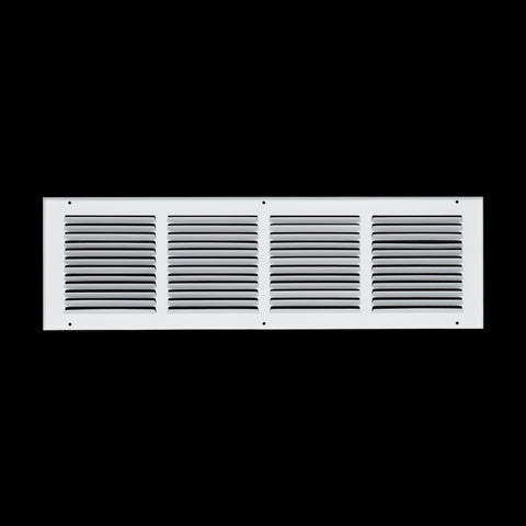 24 x 6-inch White Steel flat stamped return grille, rear view