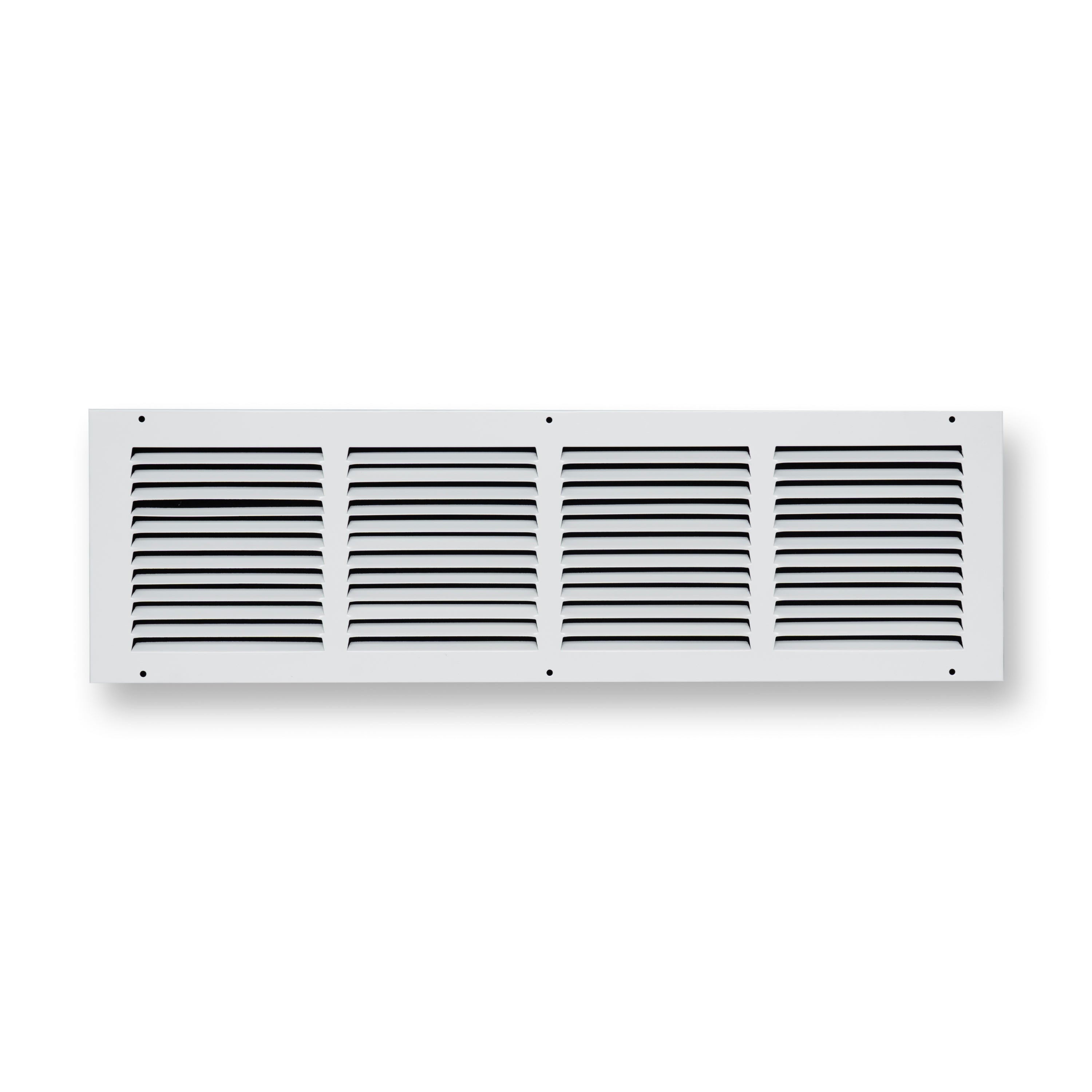 24 x 6-inch White Steel flat stamped return grille, front view 2