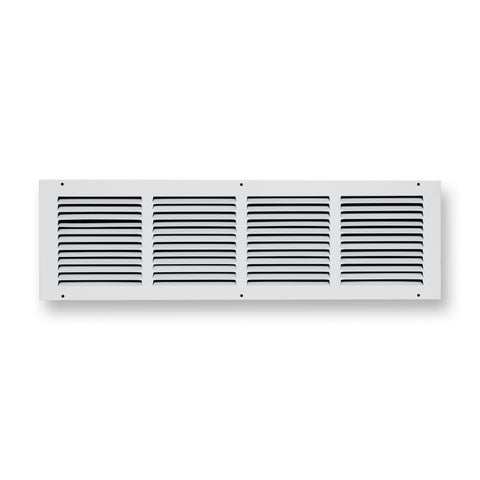 24 x 6-inch White Steel flat stamped return grille, front view 2