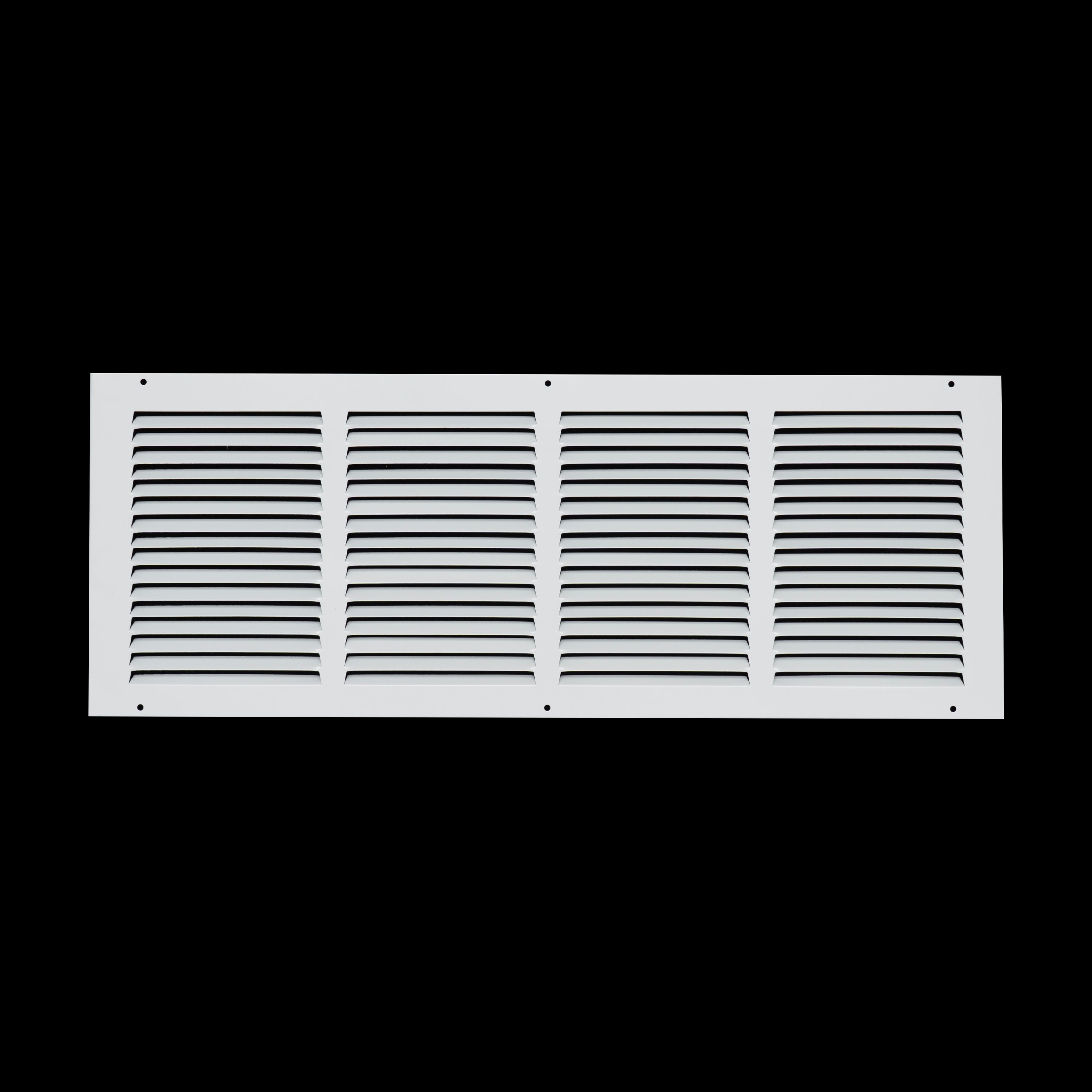24 x 8-inch White Steel flat stamped return grille, front view
